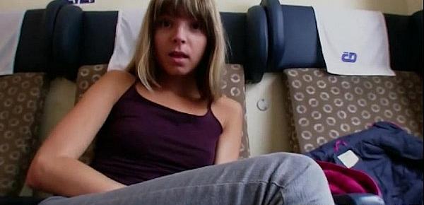  Petite teen Gina Gerson fucked in train for a chunk of money